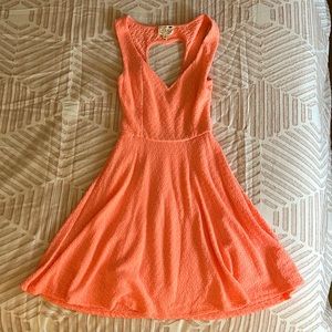 LA hearts coral skater dress